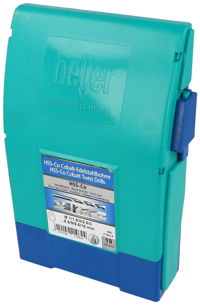Heller Metallbohrer Kobalt HSS Set Ø1-10mm, 19 Teile