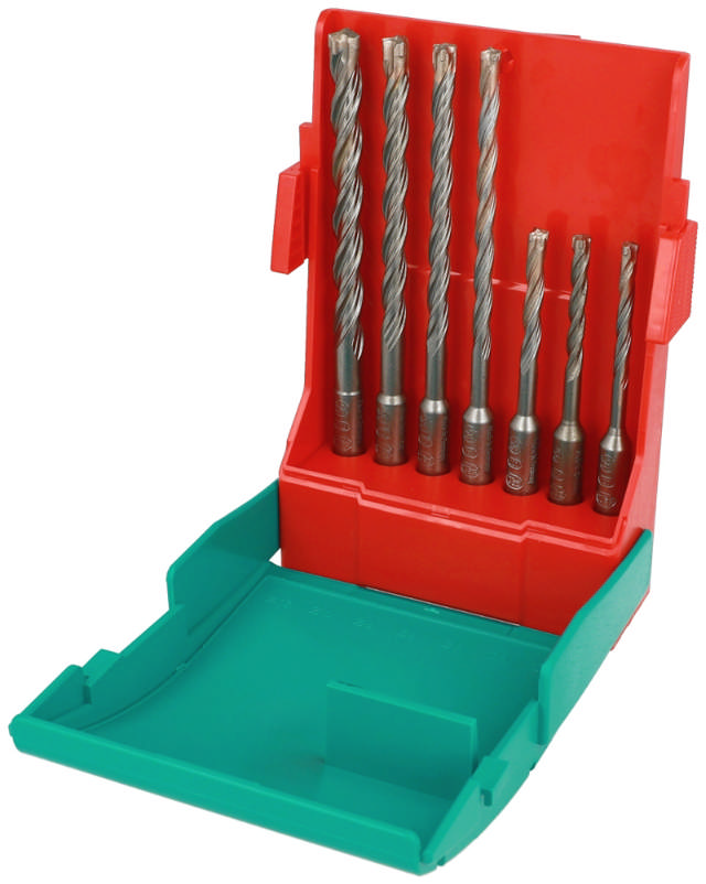 Heller Hammerbohrer 3-Schneider-Bohrer-Set 5/5,5/6/7/8/10 mm, 7-teilig