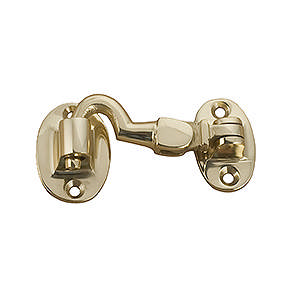 Kabinenhaken D606, klapperfrei, Messing, poliert mit Lack, 50 mm