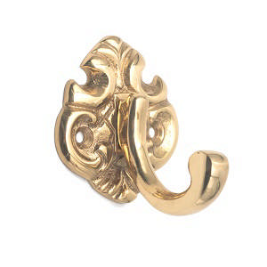 Kleiderhaken 6539 Messing Poliert mit Lack CC30