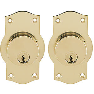 Langes Schilderset L41 CC inkl. Becher, Messing poliert, unlackiert, 95 x 41 x 3 mm