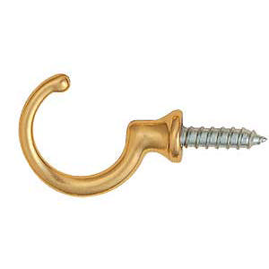 Haken 1505 Messing, poliert mit Lack, 28 mm