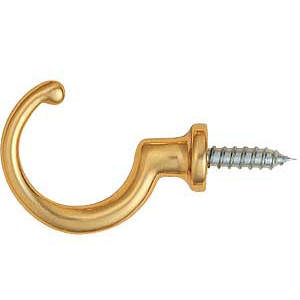 Haken 1505 Messing, poliert mit Lack, 35 mm