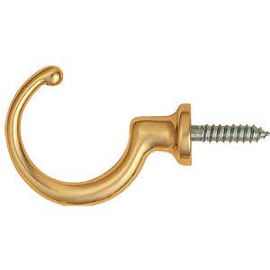 Haken 1505 Messing, poliert mit Lack, 50 mm