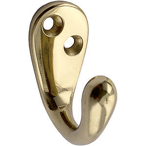 Kleiderhaken 81 Messing, poliert mit Lack, 35 mm