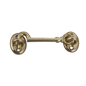 Kabinenhaken 605 Messing, poliert mit Lack, 70 mm