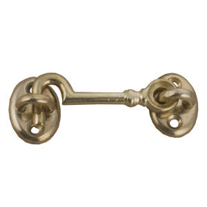 Kabinenhaken 605 Messing, poliert mit Lack, 85 mm