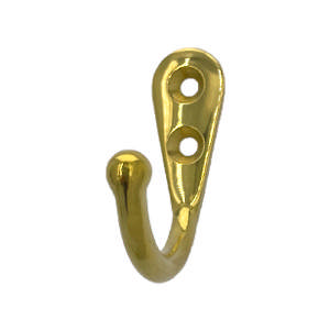 Kleiderhaken 1031 Messing, poliert mit Lack, 30 mm