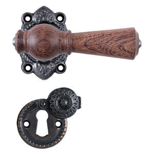 Türgriff Østerbro 670, Ältere Türen, Mahagoni, Schwarz oxidiert, mit Klappe