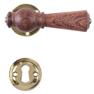 Türgriff Østerbro 670, Ältere Türen, Mahagoni, Messing poliert, unlackiert