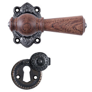 Türgriff Østerbro 670, Neue Türen, Mahagoni, Schwarz oxidiert