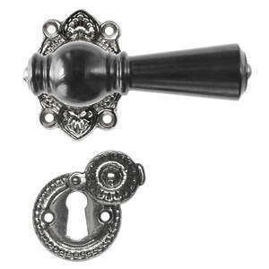 Türgriff Østerbro 670, für ältere Türen, schwarz, vernickelt, glänzend