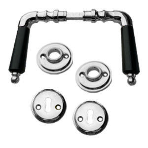 Türgriff 785 mit Zierleiste Ni Schwarzes Holz