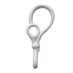 Anverfer Retro Geschlossen mit Öse Weiß Lack 61x23mm