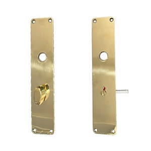 Langes Plattenset LR45 G WC Ruko cc69 Messing poliert ohne Lack Ø15 220x45x2mm