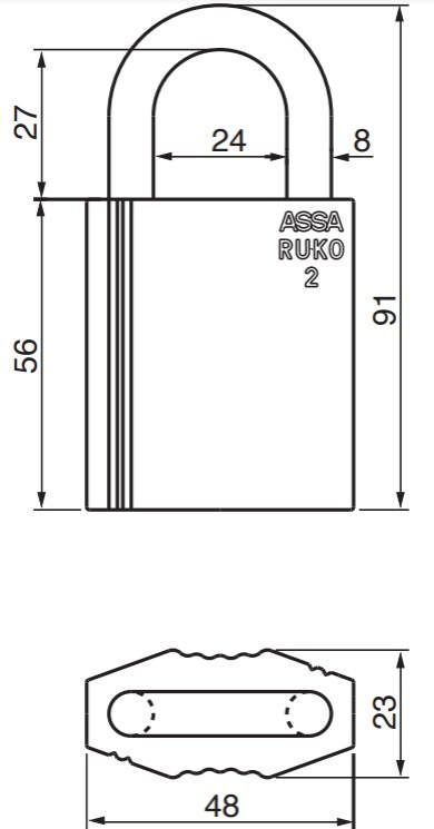 Ruko Vorhängeschloss RD2645 KL 2 mit Haken M D1200