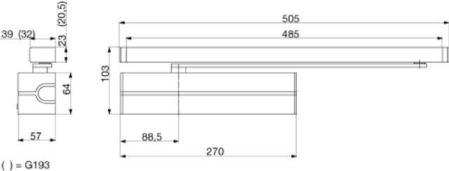 DC500 Türschließer mit Gleitschiene G195 Silber (2018)