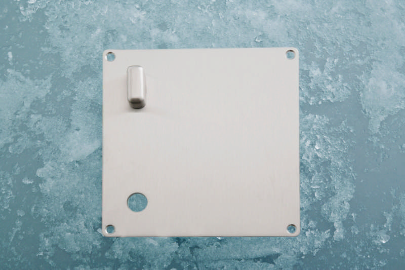 Ruko-Line Quadratisches Schild, Twister, Türgriffloch unten, links