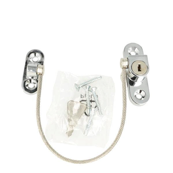 FENSTERSCHLOSS, OVALES MODELL, VERCHROMT, DRAHT M/SS-304 – 190 MM