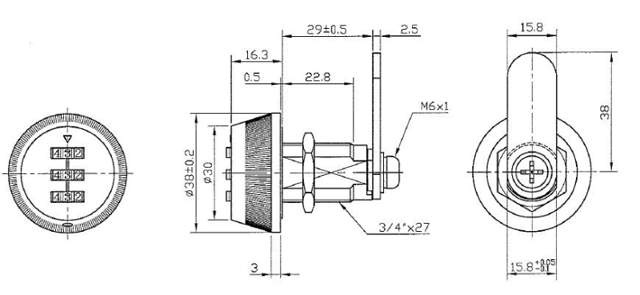 Siso-Codeschloss Ø19X29MM