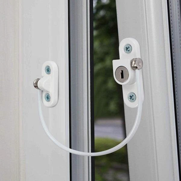 FENSTERSCHLOSS, OVALES MODELL, WEISS, DRAHT M/SS-304 – 190 MM