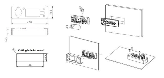Siso-Rückplatte für Möbelschloss M224, aus Metall