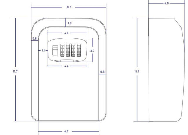 Kleiner hochwertiger Schlüsselkasten mit Rollcodes